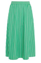 YOURS Curve Green Stripe Midi Skirt