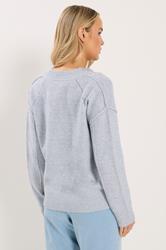 LTS Tall Blue Seam Detail Knitted Cardigan | Long Tall Sally 4