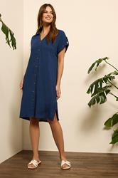 M&Co Navy Blue Relaxed Linen Shirt Dress | M&Co 1