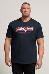 JACK & JONES Big & Tall Sky Captain Blue Urban T-Shirt | BadRhino 3