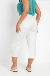 YOURS Plus Size White Wide Leg Cropped Denim Jeans 2