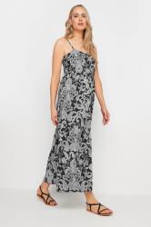 LTS Tall Women's Black Paisley Print Strappy Midi Dress | Long Tall Sally 1
