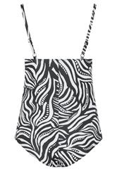 YOURS Plus Size Black & White Geometric Print Swimsuit | Yours Clothing 8