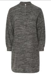 YOURS Curve Grey Soft Touch Zip Jumper Dress