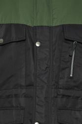 BadRhino Big & Tall Green & Black Fleece Lined Hooded Coat | BadRhino 2