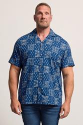 JACK & JONES Big & Tall Navy Blue Resort Shirt | BadRhino 3