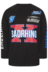 BadRhino Big & Tall Black Long Sleeve Racing Graphic T-shirt