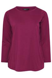 YOURS Plus Size 3 PACK Dark Pink Core T-Shirt Essentials Set | Yours Clothing 12