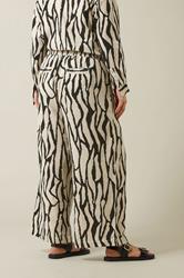 EVANS Plus Size Set Natural Brown Abstract Linen Shirt & Trouser | Evans 7