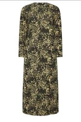PixieGirl Petite Women's Khaki Green Abstract Animal Long Sleeve Cotton T-Shirt Dress | PixieGirl 6