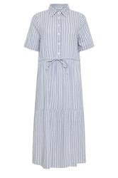 M&Co Blue Stripe Tie Waist Cotton Shirt Dress | M&Co 5