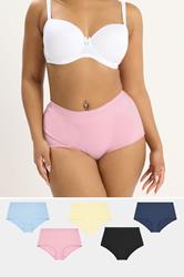 YOURSET 5 PACK Plus Size Blue Pastel Full Briefs | Yours Clothing 1