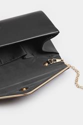 Black Faux Leather Metal Trim Clutch Bag | Yours Clothing 5