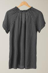 EVANS Plus Size Black Dot Print Tie Neck Blouse | Evans 6