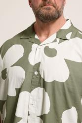 BadRhino Big & Tall Green Flower Poplin Shirt | BadRhino 4