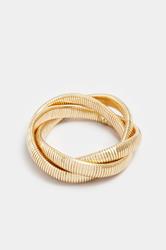 Gold Tone Stretch Twisted Bracelet | Yours Clothing 3
