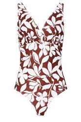 LTS Tall Rust Orange Floral Print Wrap Swimsuit | Long Tall Sally 8