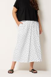YOURS Plus Size White Polka Dot Culottes | Yours Clothing 1