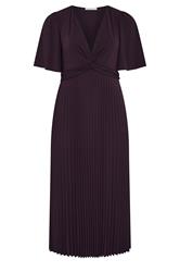 YOURS LONDON Curve Dark Purple Knot Pleated Maxi Dress