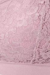 Plus Size Pink Seamless Lace Padded Non-Wired Bralette | Yours Clothing 5