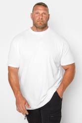 KAM Big & Tall White Plain T-Shirt | BadRhino  2