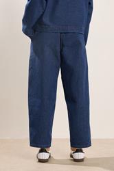 PixieGirl Petite Women's Dark Blue Pull On Barrel Jeans | PixieGirl 4