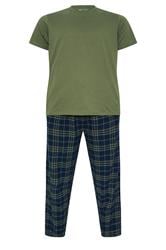 BadRhino Big & Tall Khaki Green Check Pyjama Set