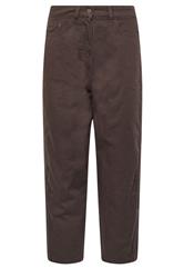 PixieGirl Petite Chocolate Brown Non-Stretch Cotton Barrel Jeans