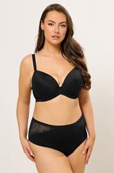 YOURS Plus Size Black Floral Lace Shorts | Yours Clothing 1