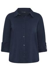 PixieGirl Petite Navy Blue Button Cotton Shirt