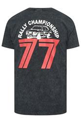 BadRhino Big & Tall Black Acid Wash Printed 'Castrol' T-Shirt | BadRhino 7