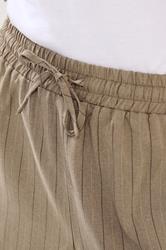 PixieGirl Petite Women's Natural Brown Stripe Pull On Wide Leg Trousers | PixieGirl 5
