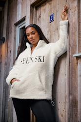 YOURS Plus Size Cream 'Aspen Ski' Teddy Borg Fleece | Yours Clothing 5