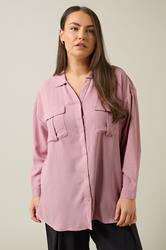 EVANS Plus Size Pink Utility Pocket Shirt | Evans 3