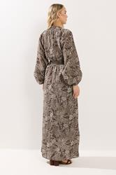 LTS Tall Women's Chocolate Brown Paisley Shirred Maxi Dress | Long Tall Sally 2
