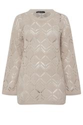 YOURS Plus Size Beige Brown Pointelle Knitted Jumper | Yours Clothing 5