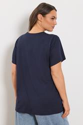 YOURS Plus Size Navy Blue 'Botanique Studios' Graphic T-Shirt | Yours Clothing 2