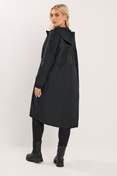 YOURS Plus Size Black Lightweight Longline Parka Jacket | Yours Clothing 2
