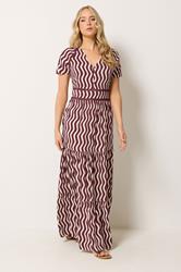 LTS Tall Women's Burgundy Red Swirl Print Maxi Dress | Long Tall Sally 1