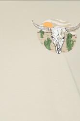 BadRhino Big & Tall Natural Brown Cow Skull Graphic T-Shirt | BadRhino 6