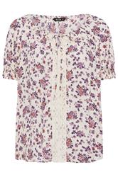 YOURS Curve Natural Brown Ditsy Floral Top