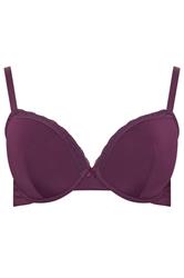 YOURSET 3 PACK Plus Size Burgundy Red & Green Lace Trim Padded T-Shirt Bras | Yours Clothing 10