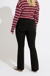 YOURS Curve Plus Size Black Flare Bengaline Trousers | Yours Clothing  2