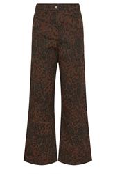 LTS Tall Chocolate Brown Leopard Print Wide Leg Jeans | Long Tall Sally 7