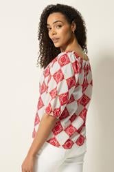 M&Co Ivory White Abstract Tile Print Top | M&Co 5