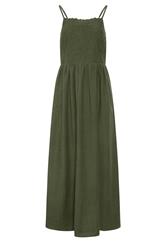 LTS Tall Olive Green Linen Embroidered Midi Dress
