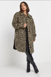 PixieGirl Petite Women's Beige Brown Leopard Print Longline Shacket | PixieGirl 3