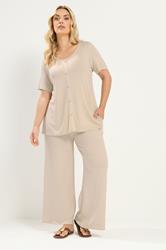 YOURS Plus Size Natural Brown Soft Touch Top | Yours Clothing 1