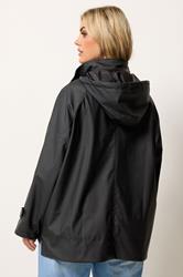 YOURS Plus Size Black Rain Jacket | Yours Clothing 2