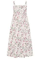 PixieGirl Petite White Ditsy Floral Midi Dress